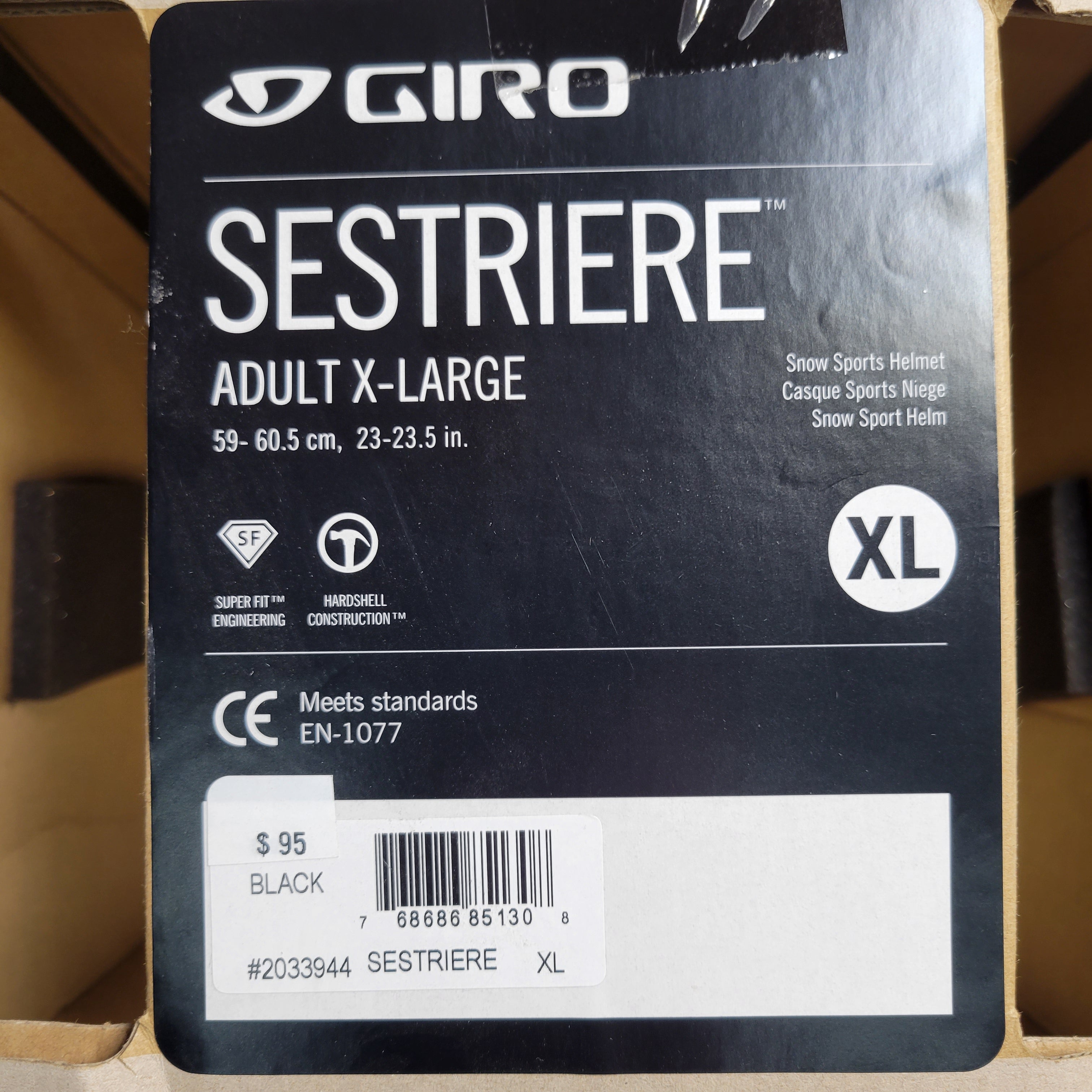 Giro Sestriere Race Snow Helmet #2033944, Adult Black XL (8075240538350)